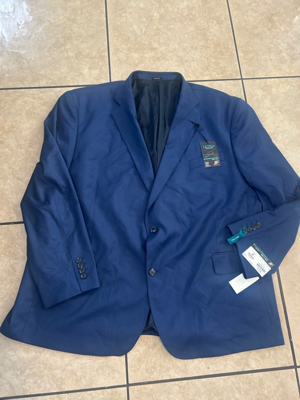 Men's Tailored Navy Blue Sport Coat - Ultra Flex